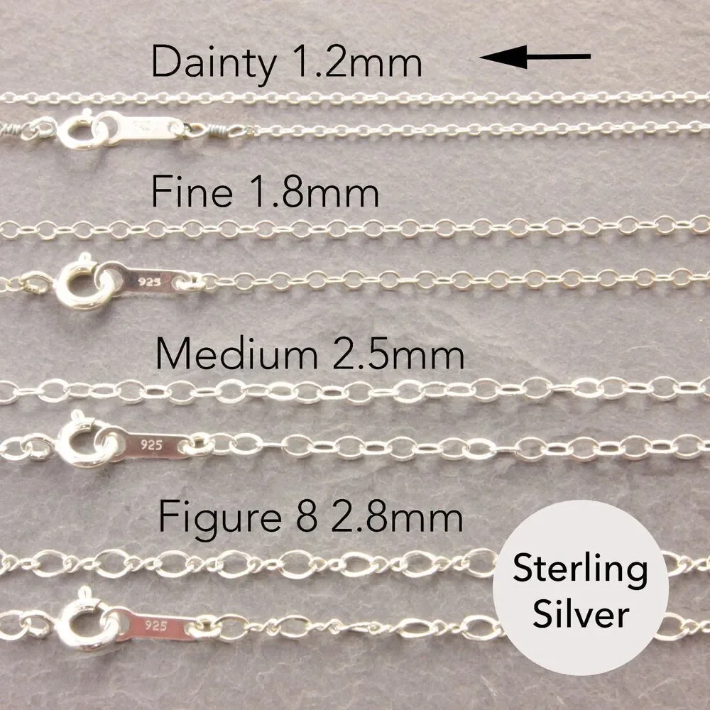 14” .925 Sterling Dainty Necklace (#4-28-1sd-sp) by Megu's Attic