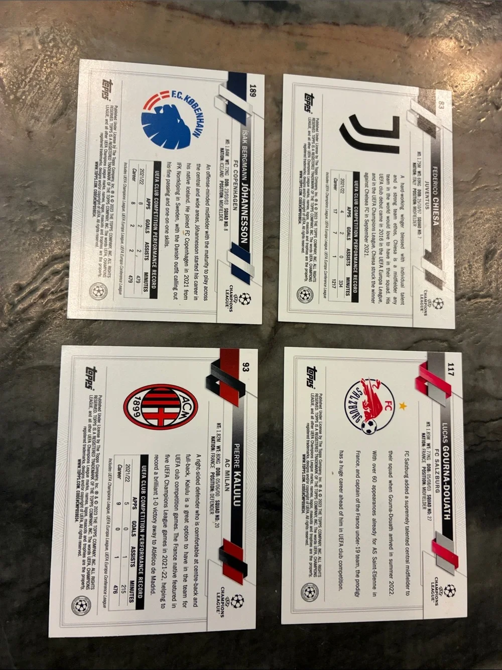 Topps Soccer Cards Inferno Card set