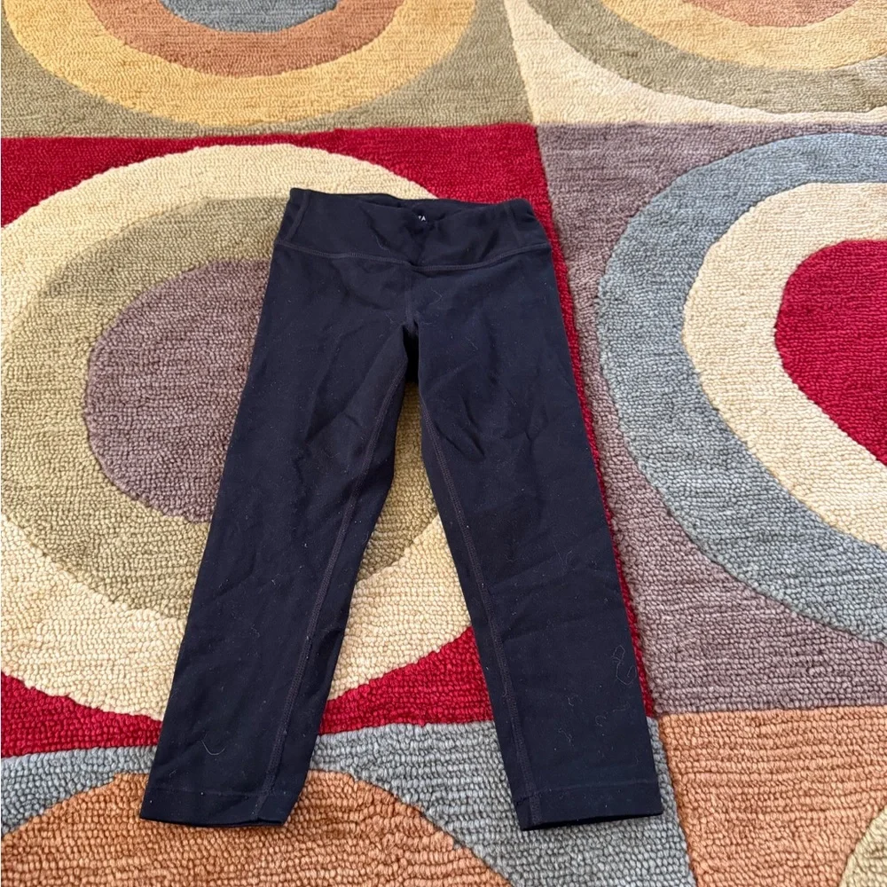 Athleta Girl Black Leggings Athletic Workout Mid Rise Girls Kids Size XS / 6