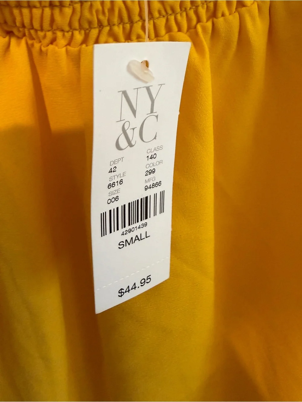 New York & Company flowy mustard