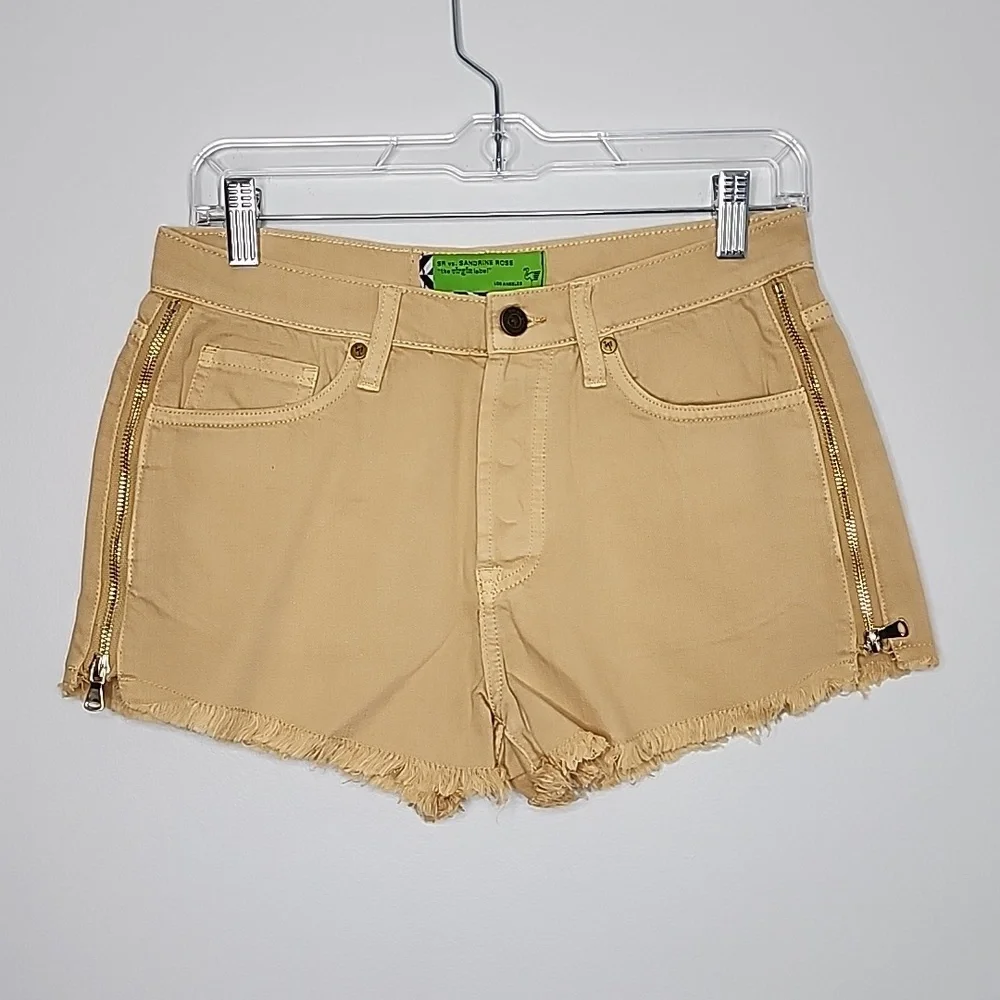 Sandrine Rose by Free People beige side zip up shorts size 26