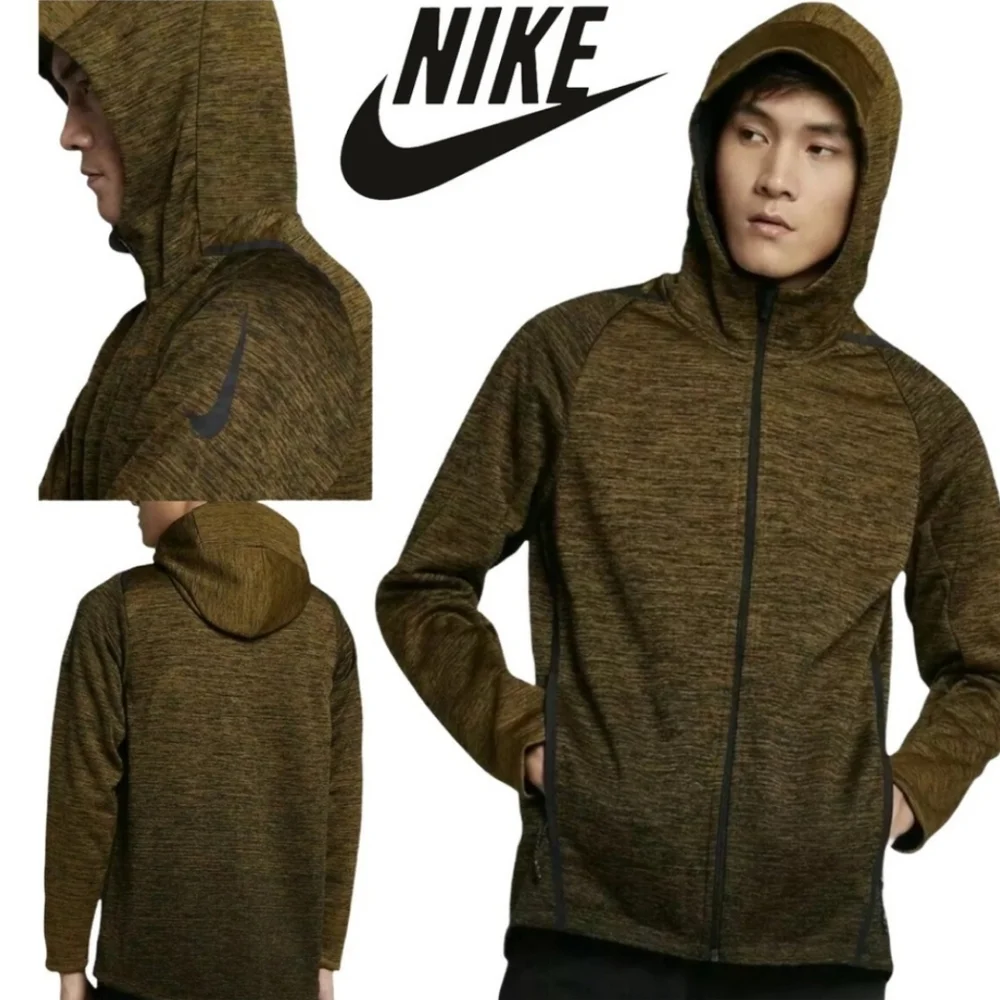 Nike Therma Sphere Training Jacket Olive Green Canvas Black Men Size XL