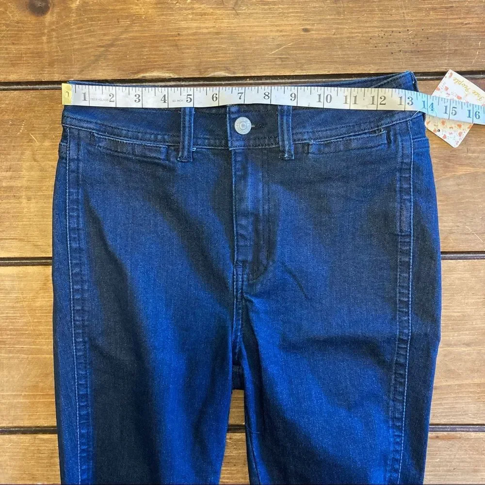 Free People Cut Off Denim Biker Shorts Size 26 NWT Dark Wash