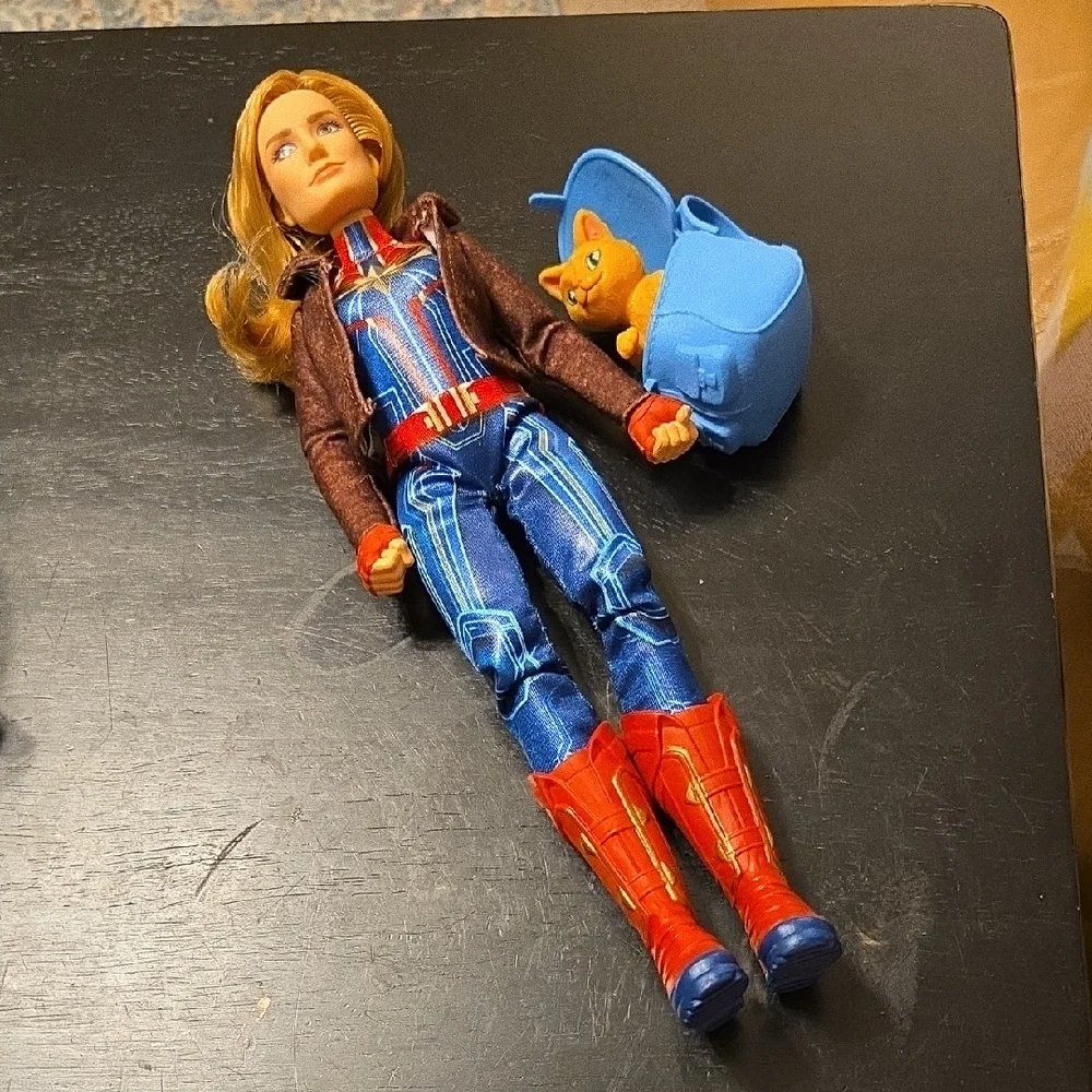 ToyShnip Captain Marvel  Doll and Marvel's Goose Cat