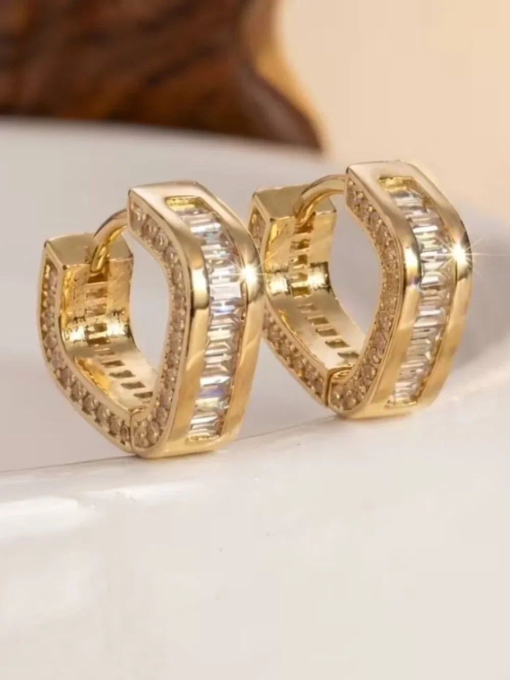 14K Gold Womens Small 2ct Diamond Hoop Earrings Ladies New 14 K Silver Jewelry