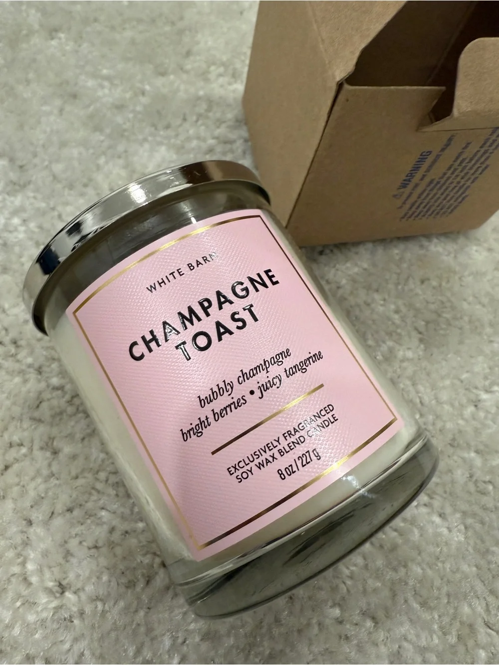 White Barn Champagne Toast Candle - Light Pink Label 8oz