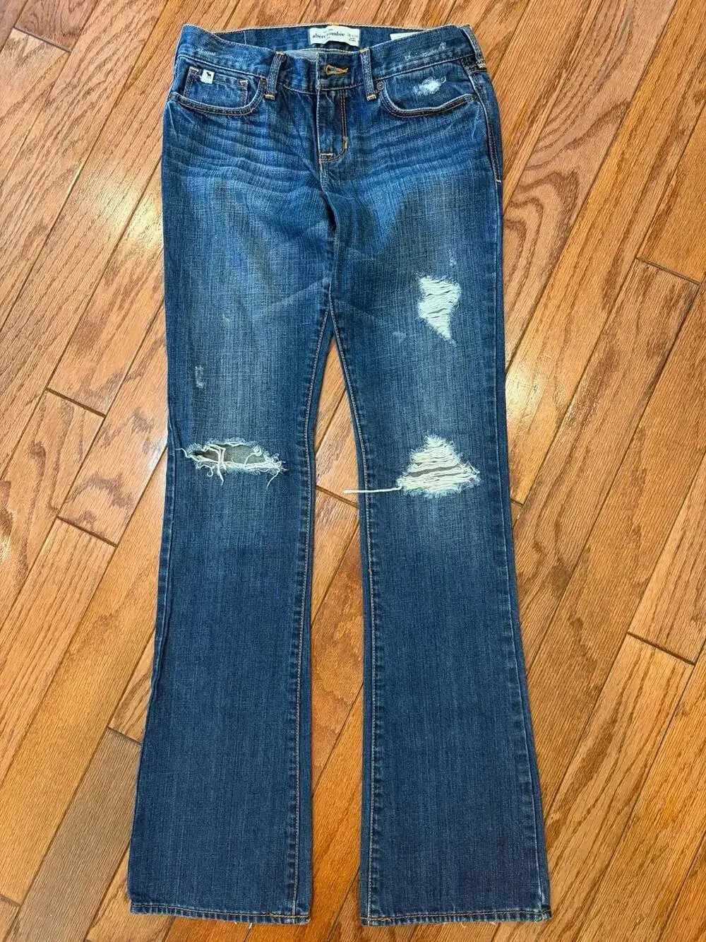 Abercrombie Kids Haley Low Rise Distressed Flare Jeans Size 16 Slim