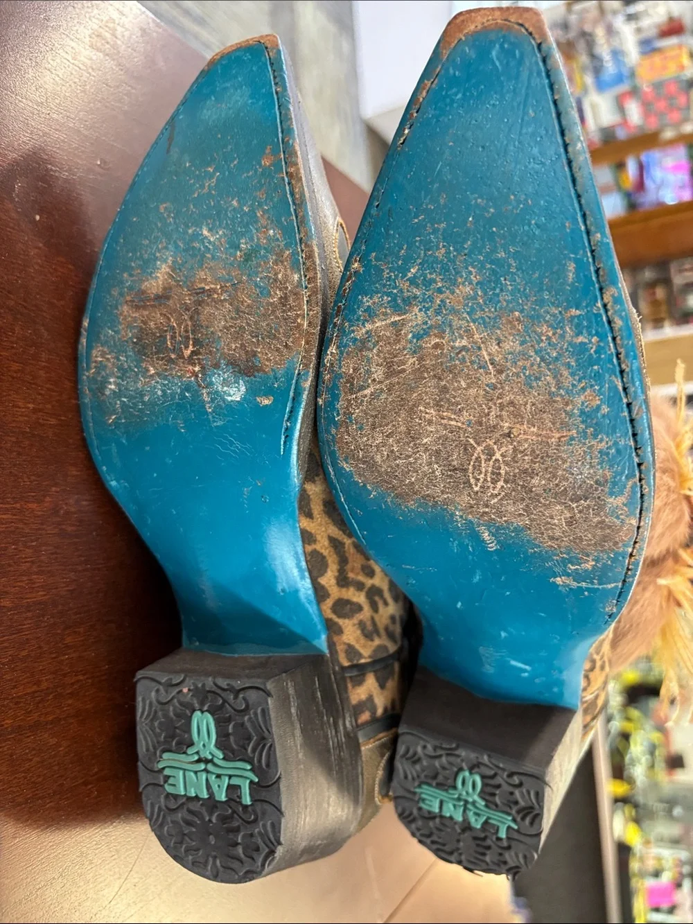 Lane Western Boots boots feather leopard