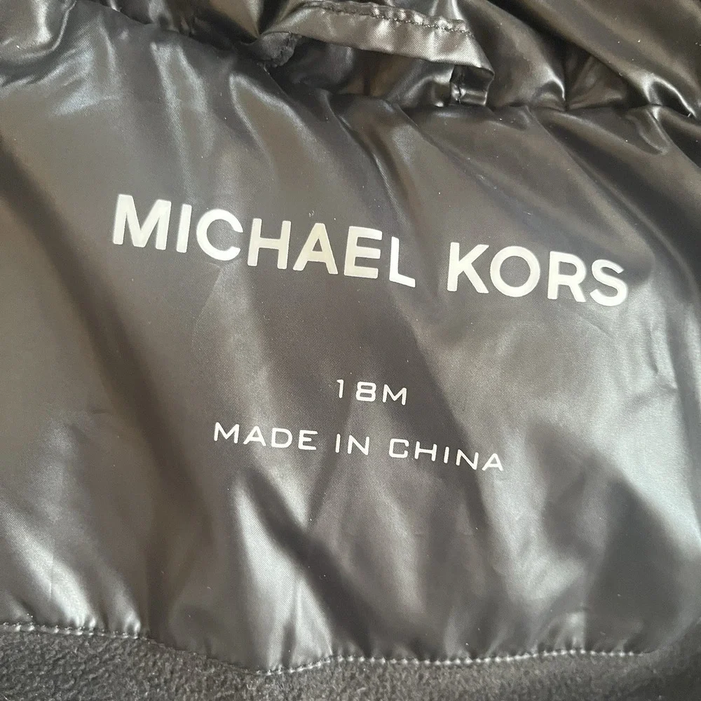 Michael Kors‎ Baby Size 18 Months Puffer Jacket Boy's Navy Black Colorblock Coat