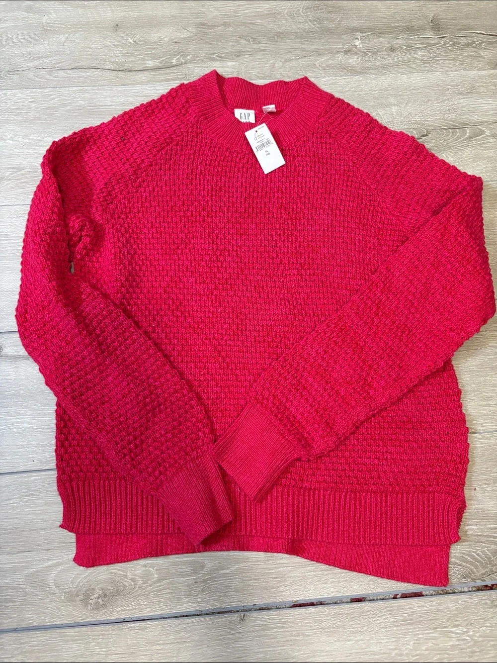 GAP Bright Pink Chunky Crewneck Sweater