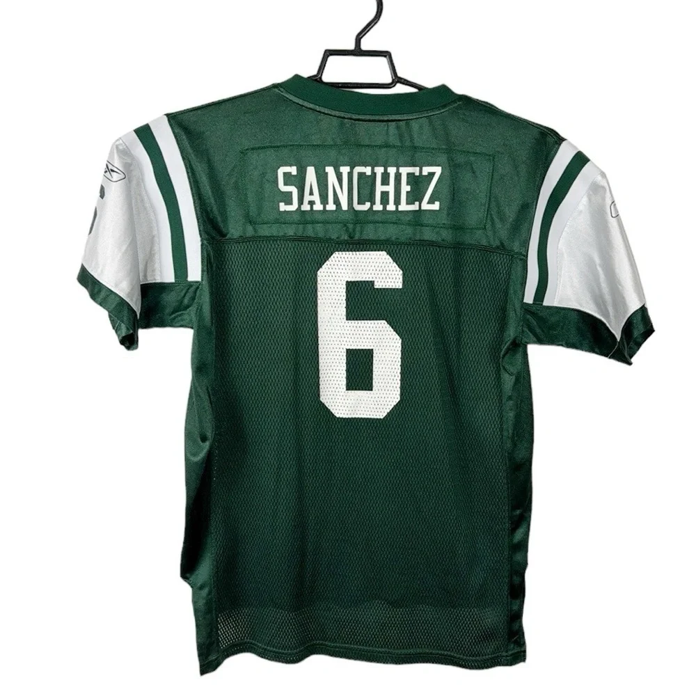 NFL On Field Reebok‎ Sanchez 6  NY Jets Jersey Youth XL 18-20 Green White EUC