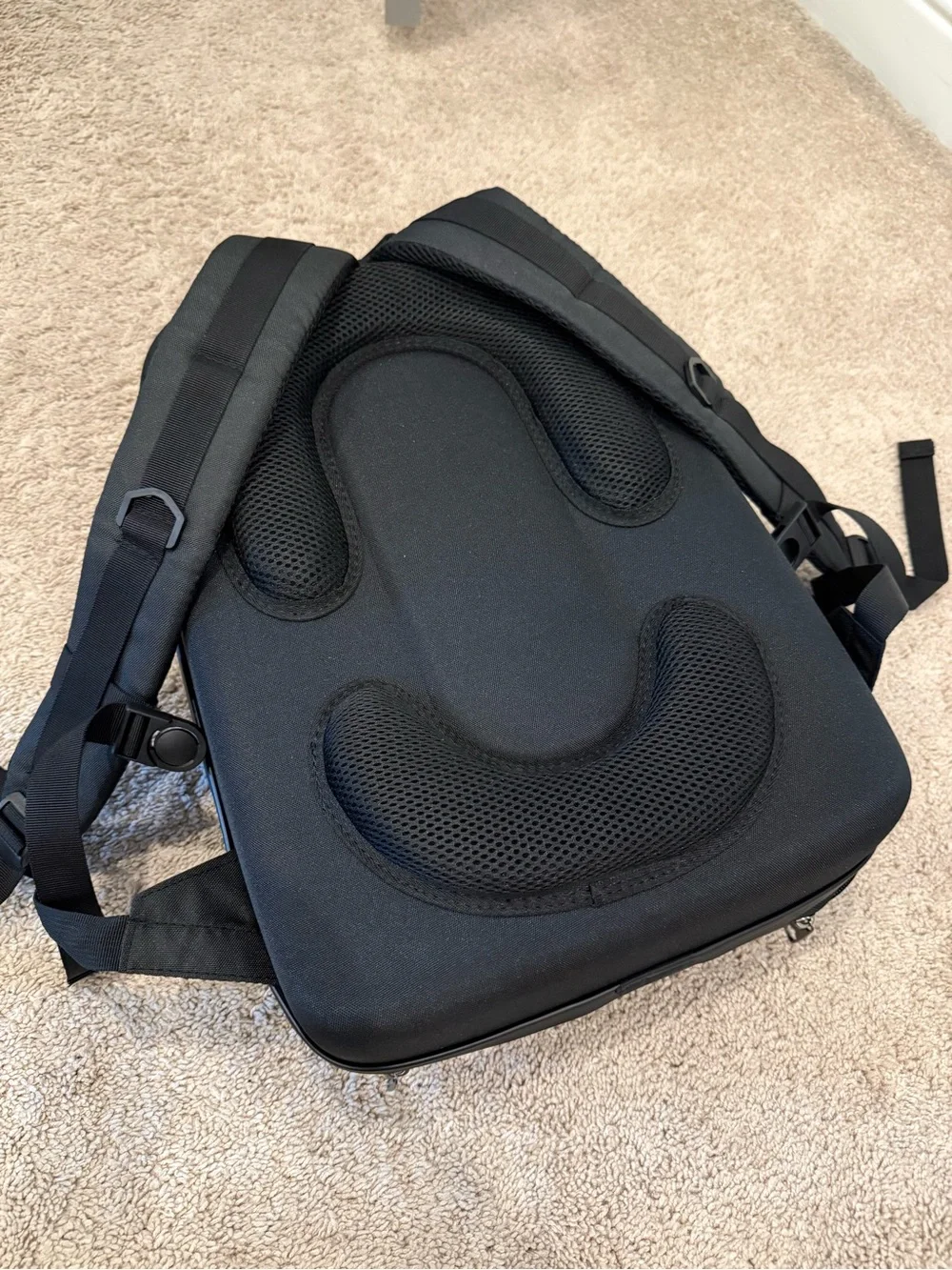Hard-Shell Black Men's Backpack - Sleek Protective Carry