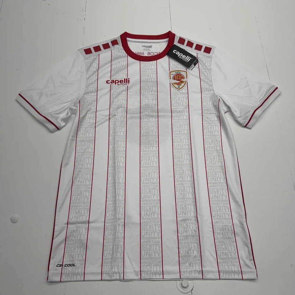 SoCal Reds FC Jersey Youth XL White Red Soccer Capelli Sport Number 6 Boys