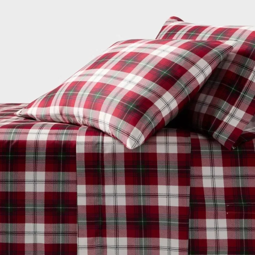 Threshold Performance Holiday Plaid Full Sheet Set New item