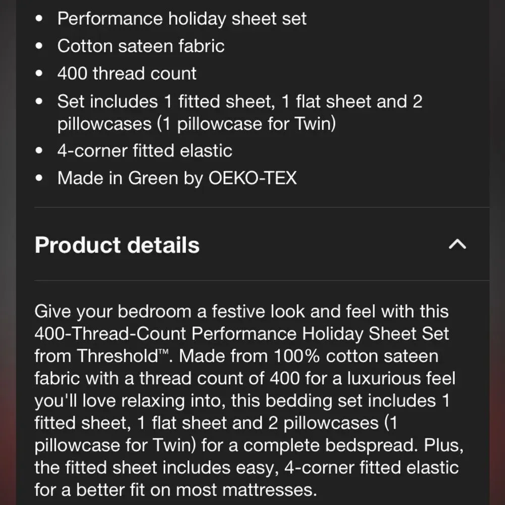 Threshold performance holiday