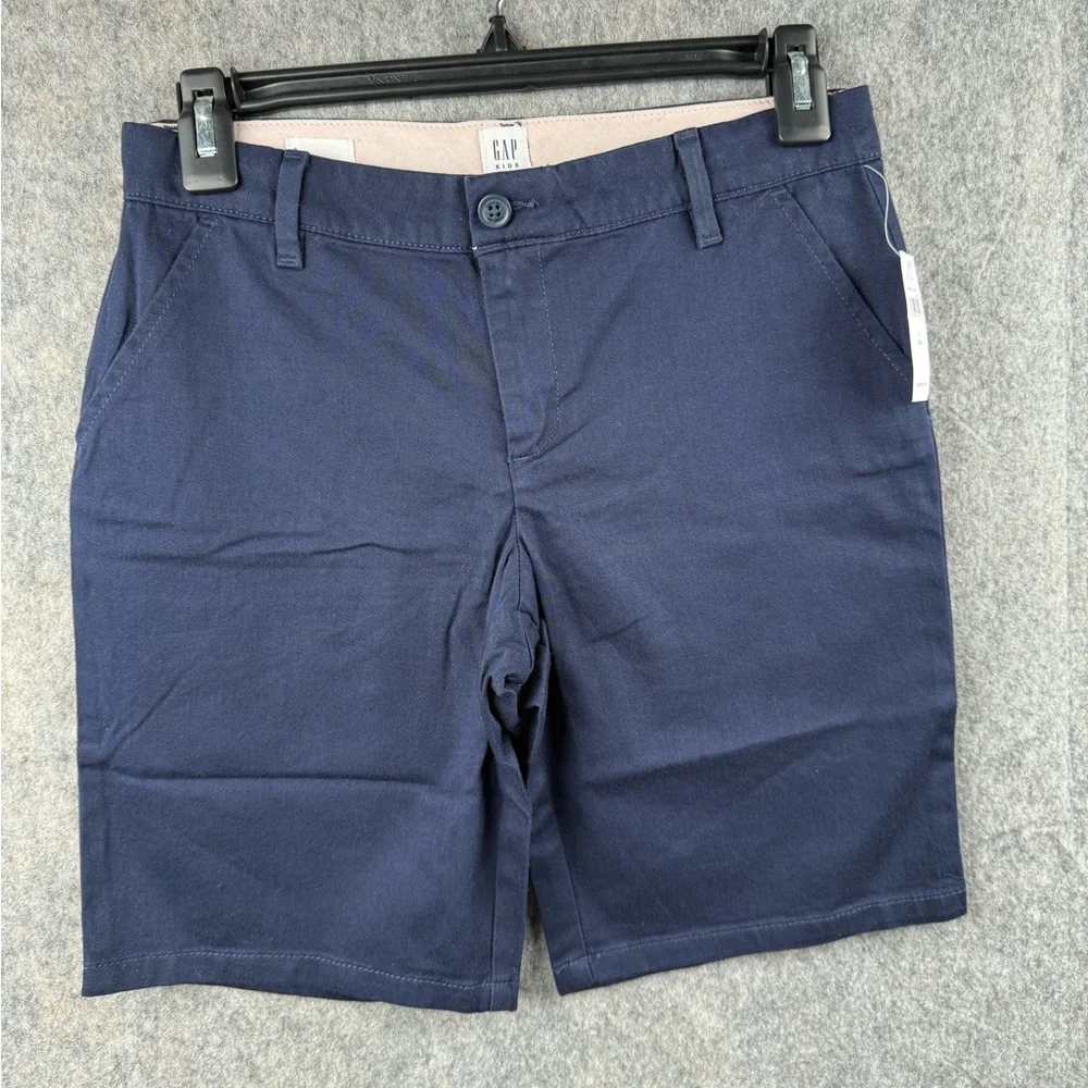 Gap Kids‎ Girl Size 8 Plus adjustable waist uniform chino shorts Nwt navy blue