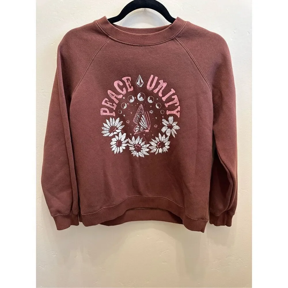 Volcom brown crewneck