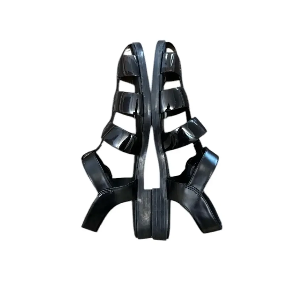 ^NWOT KATY PERRY The Geli Fisherman Sandal in Black - Sz 8.5