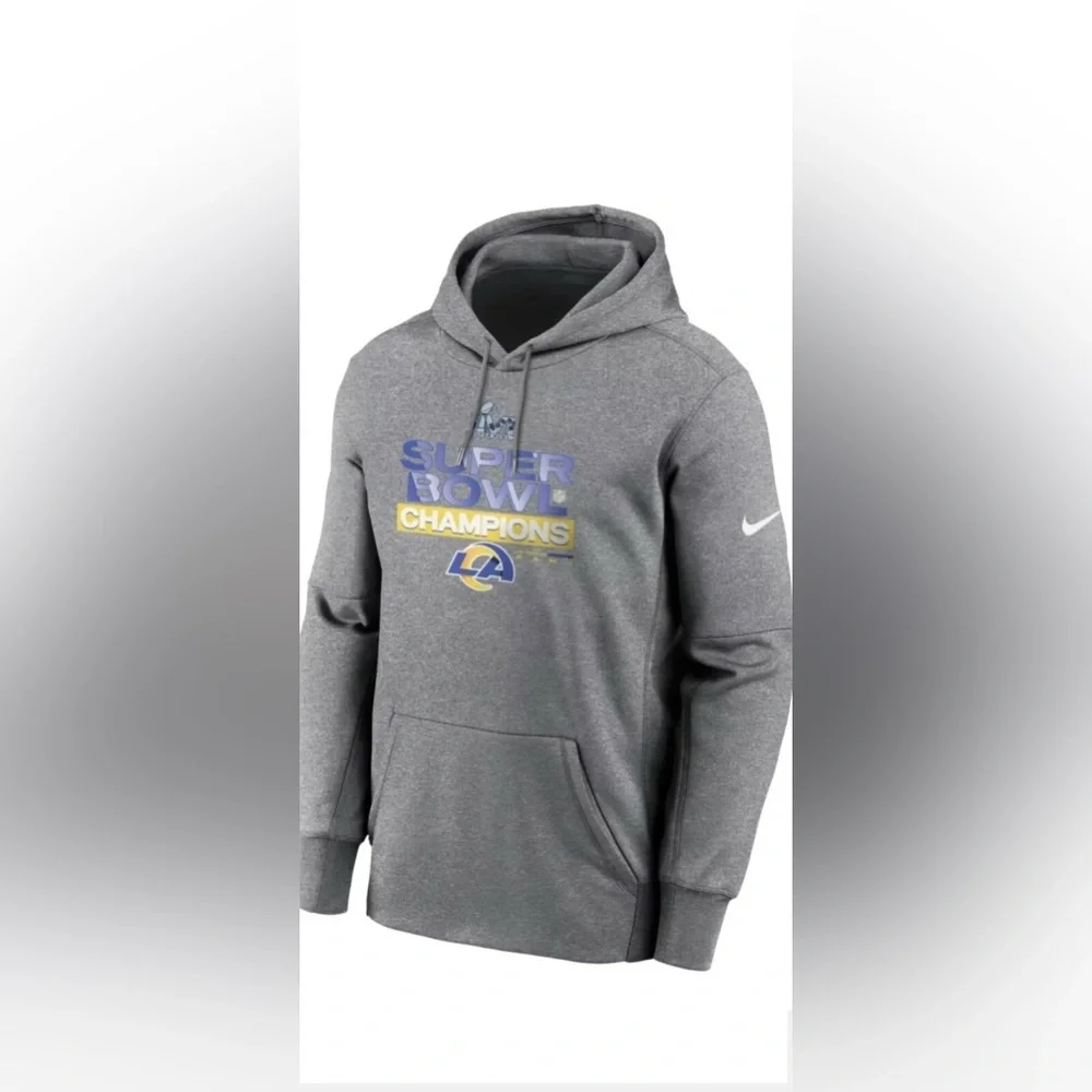 Los Angeles Rams Super Bowl LVI Champions Nike Therma Fit Hoodie Youth Large