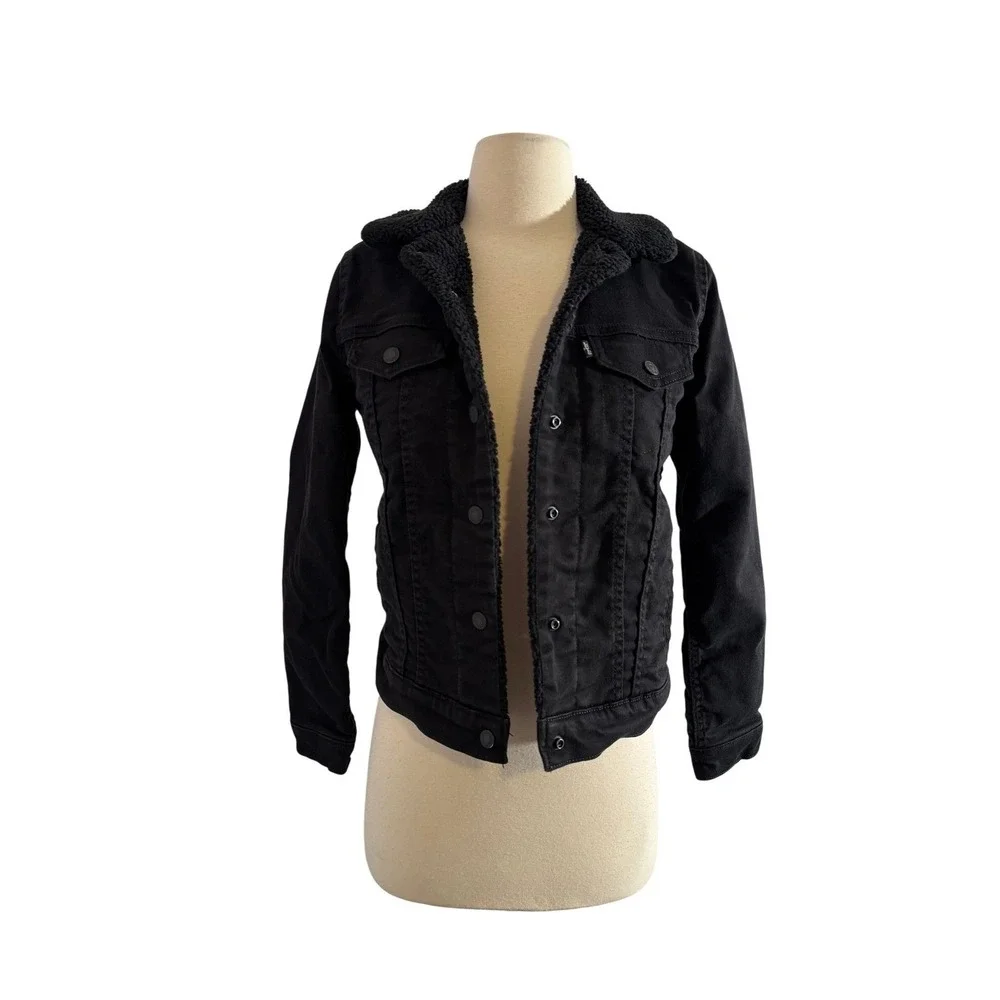 Levi's Black Sherpa-Lined Denim Jacket
