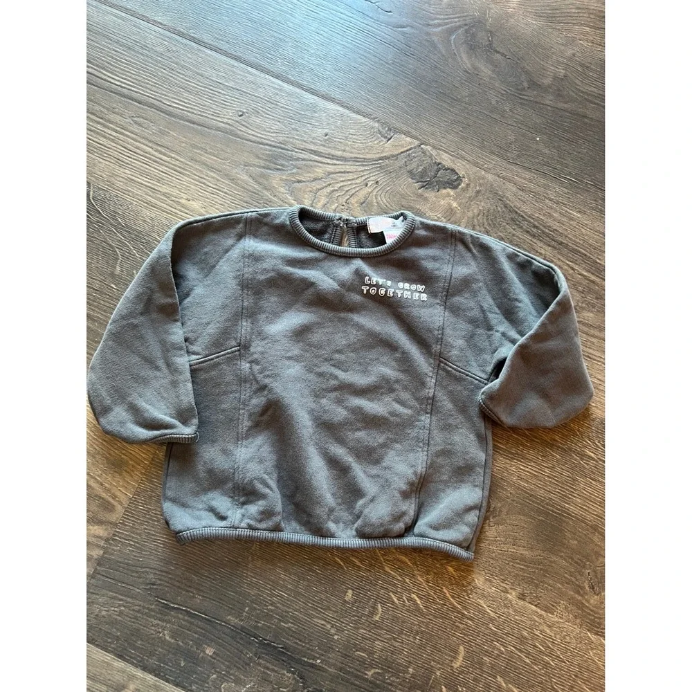 Zara Baby Gray Let's Grow‎ Together Sweatshirt Crewneck Pullover 9-12 Months