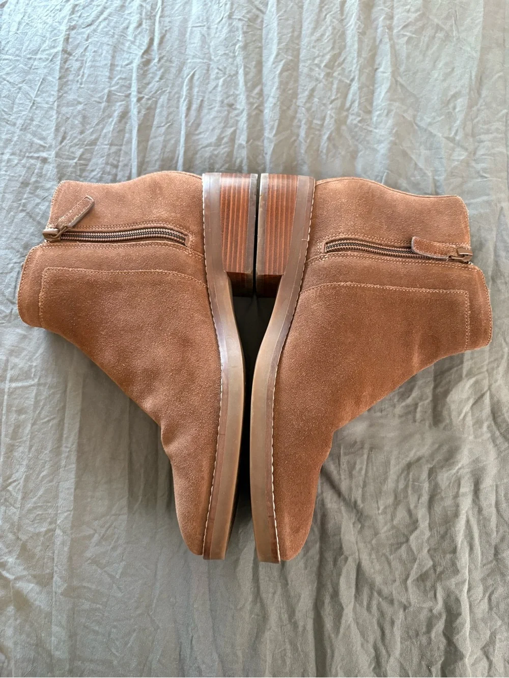 Cole Haan Rene Brown Suede Zip Bootie. Size 8.