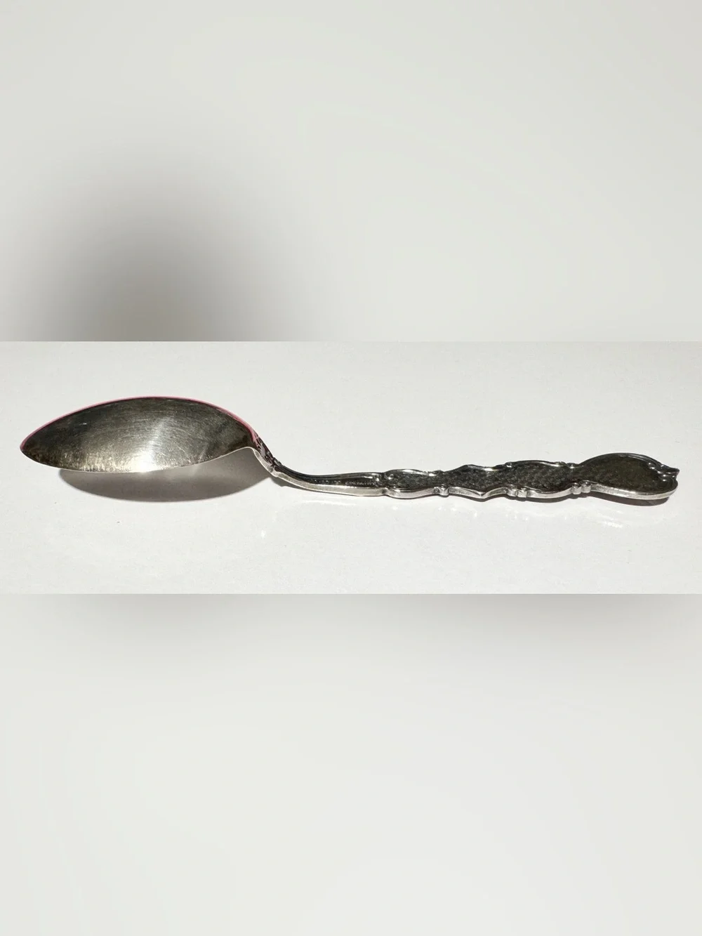 Vintage Paye & Baker Sterling & Enameled Card Suit Souvenir Spoon 10g Heart P&B