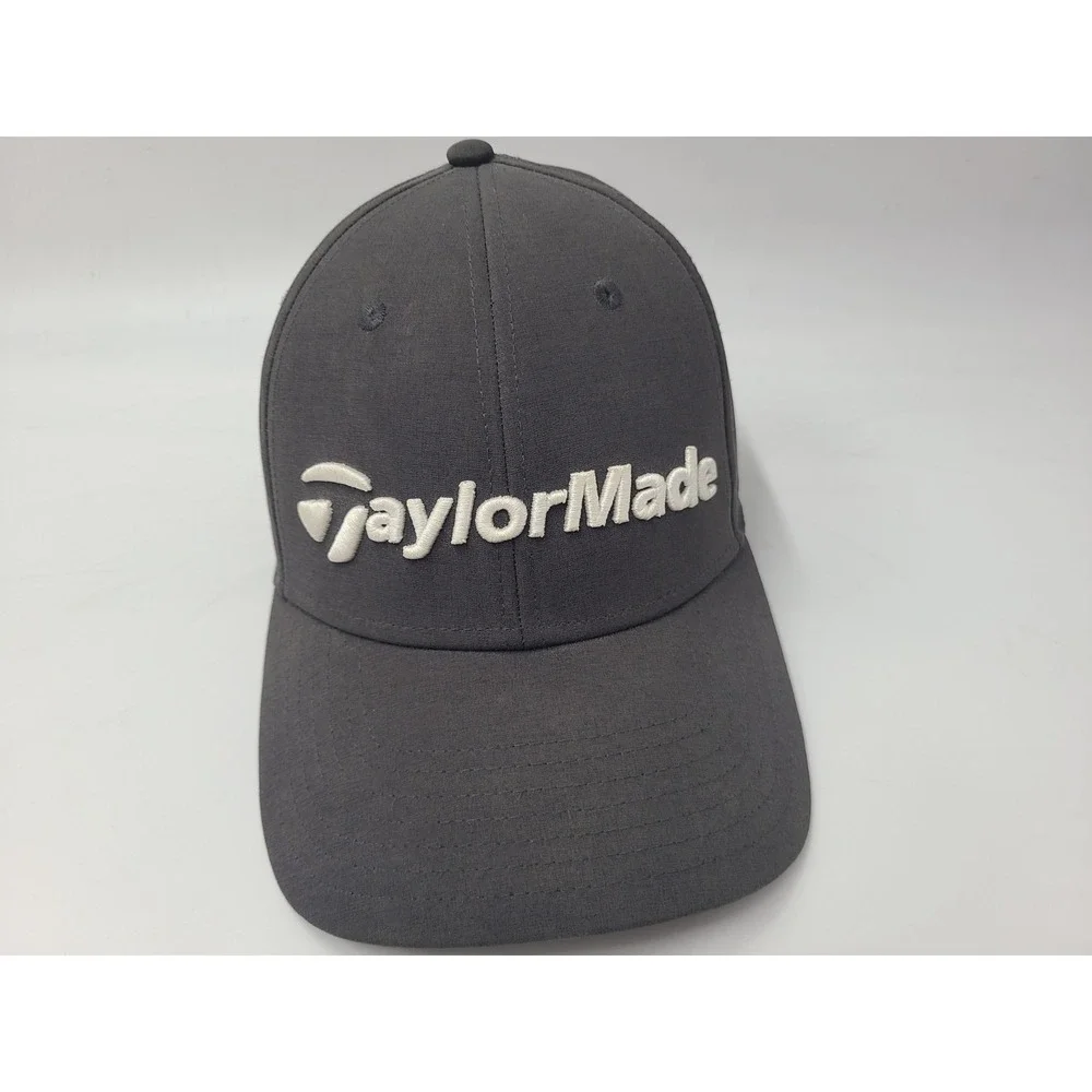 TaylorMade Golf Adjustable‎ Hat Cap Polyester Blend Casual Men Women Gray White