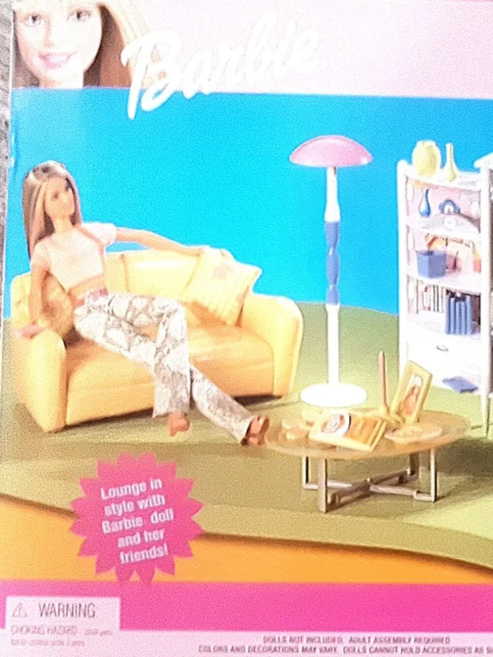 Vintage 1999 Barbie Light-Up Family Room Playset