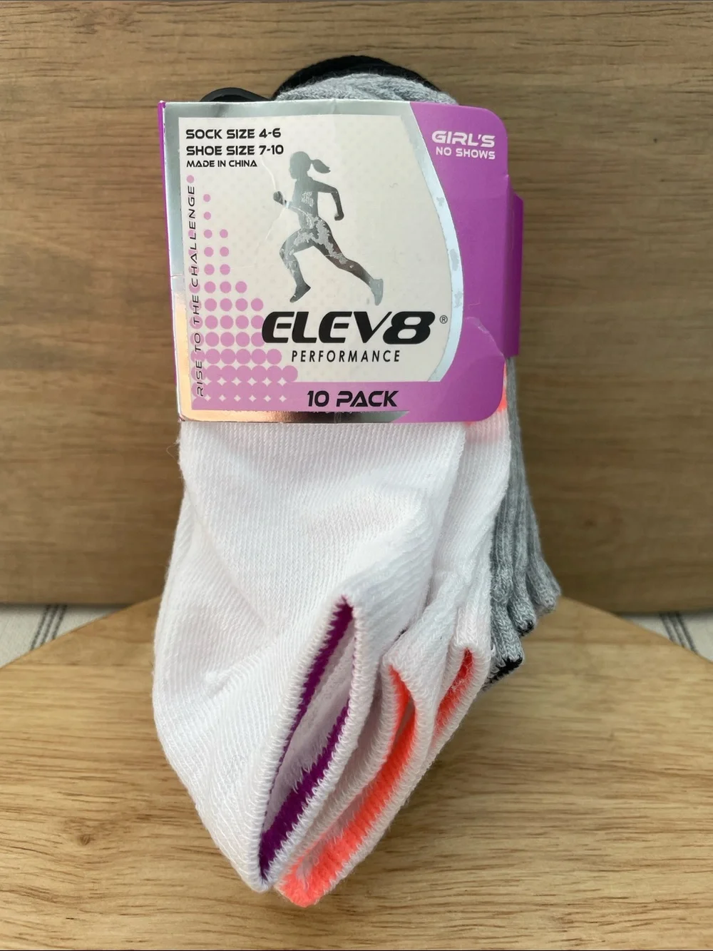 SALE! 50% Off NWT Elev8 Performance Girls No-Show Socks - 9 Pack Shoe Size 7-10