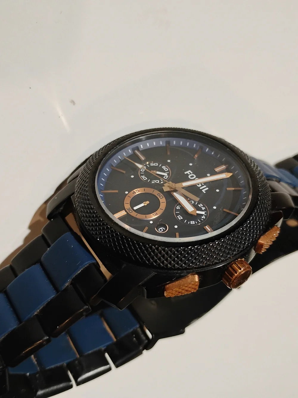 Pre-owned Fossil Black/Blue 