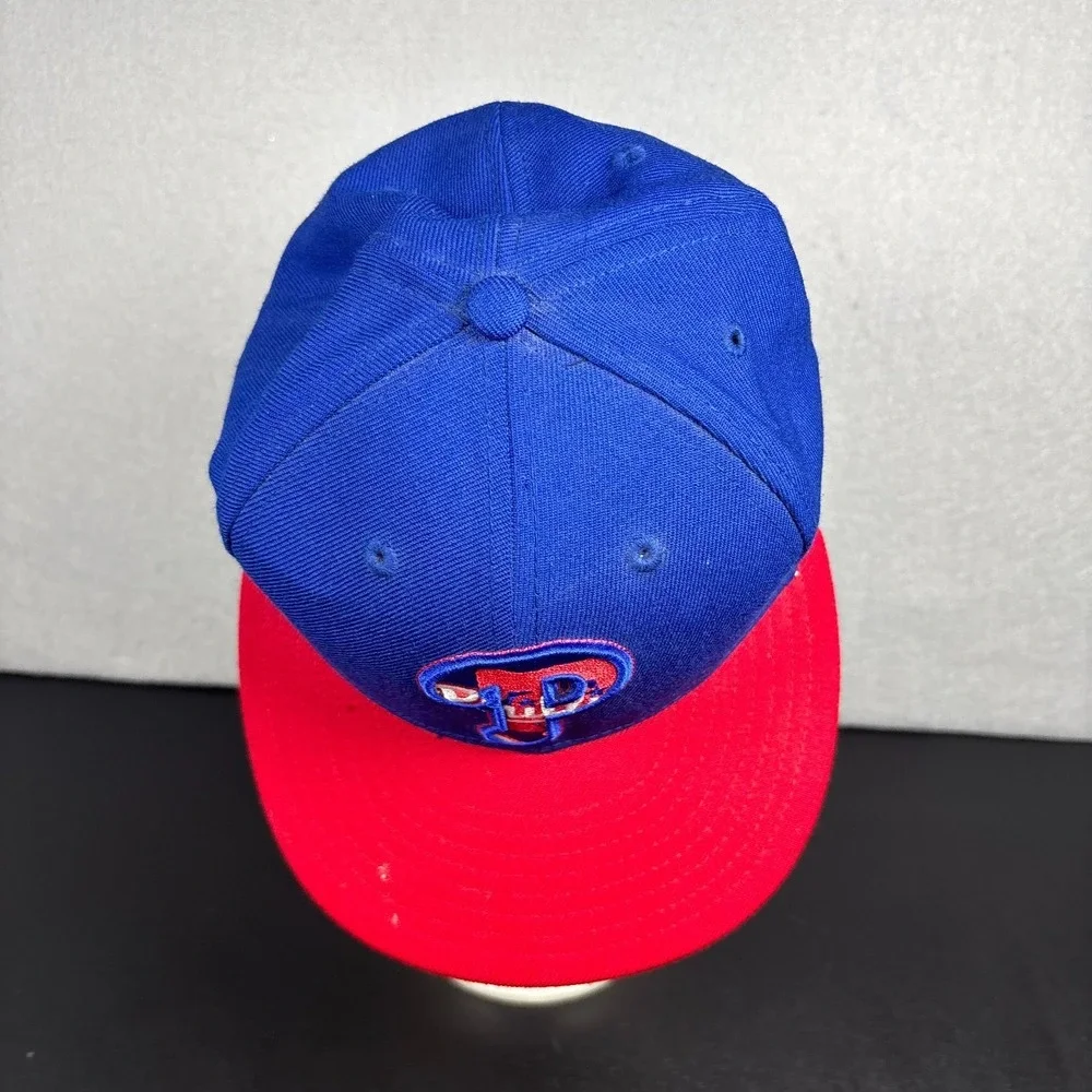 New Era Philadelphia Phillies Snapback Hat Cap Blue Red MLB Retro Size 7 59FIFTY