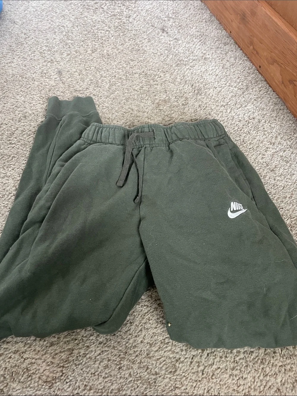 Nike Kids Dark Olive Green Fleece Joggers