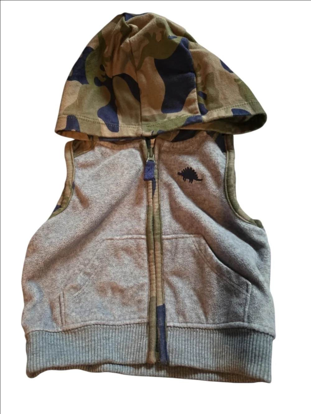 Carter's Gray And Camo Hoodie Vest - 3M