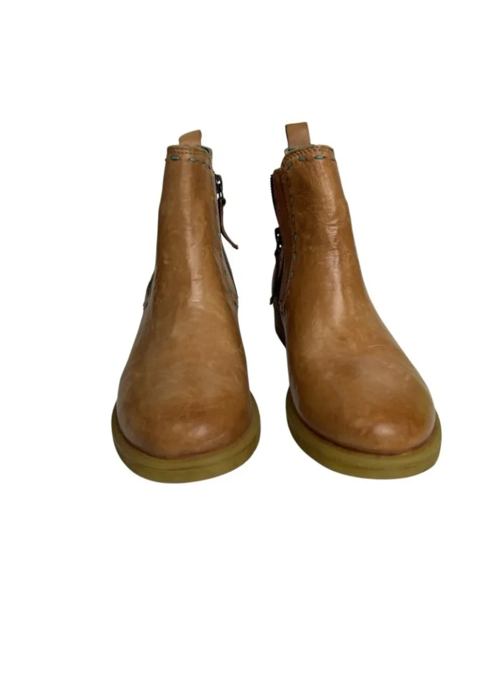 Roan by Bed Stu Genuine Leather Hostile Chelsea Boots Women 7.5 Brown Zip Bootie