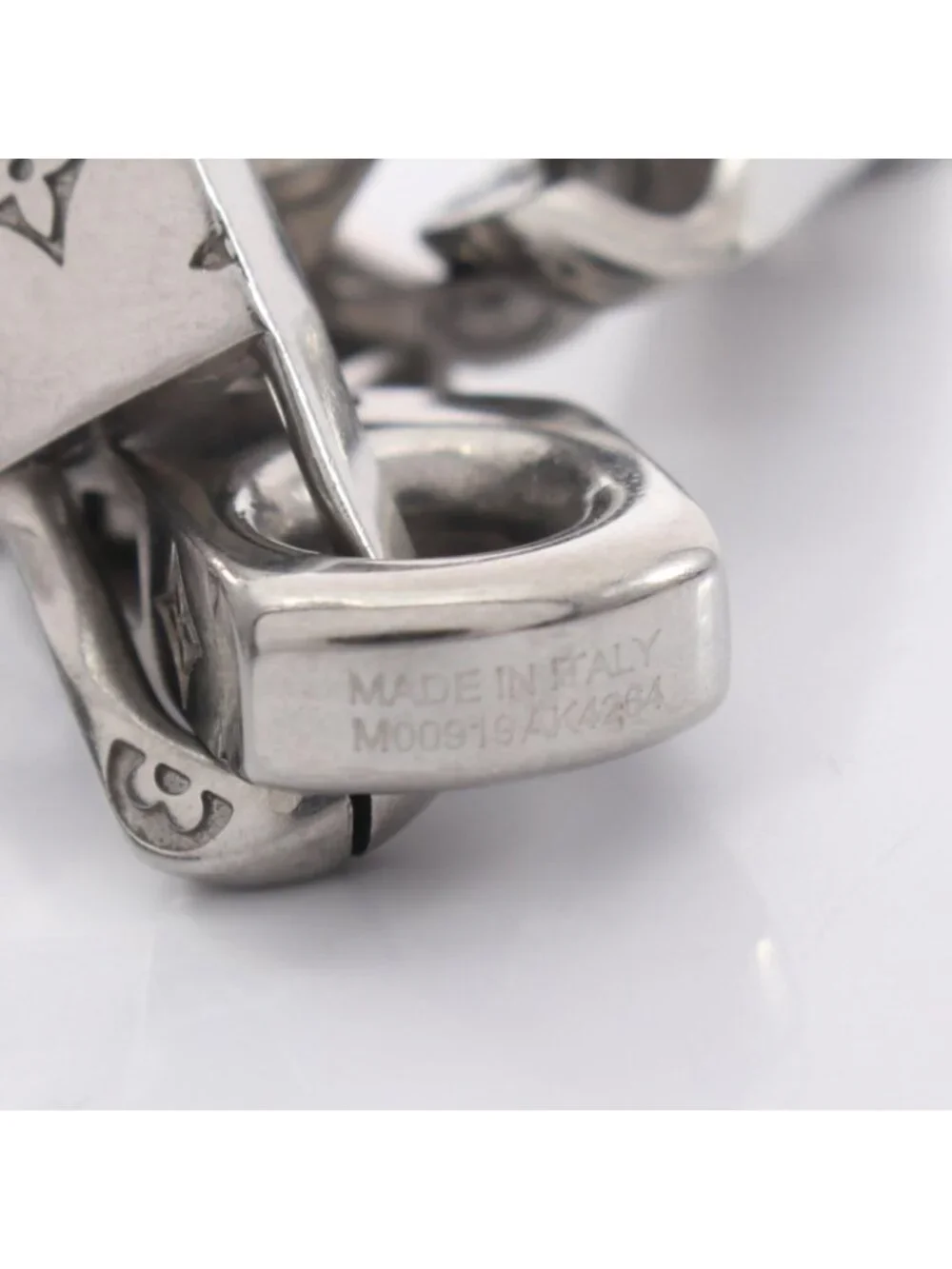 Louis Vuitton Necklace Monogram Tied Up Silver Stainless Steel