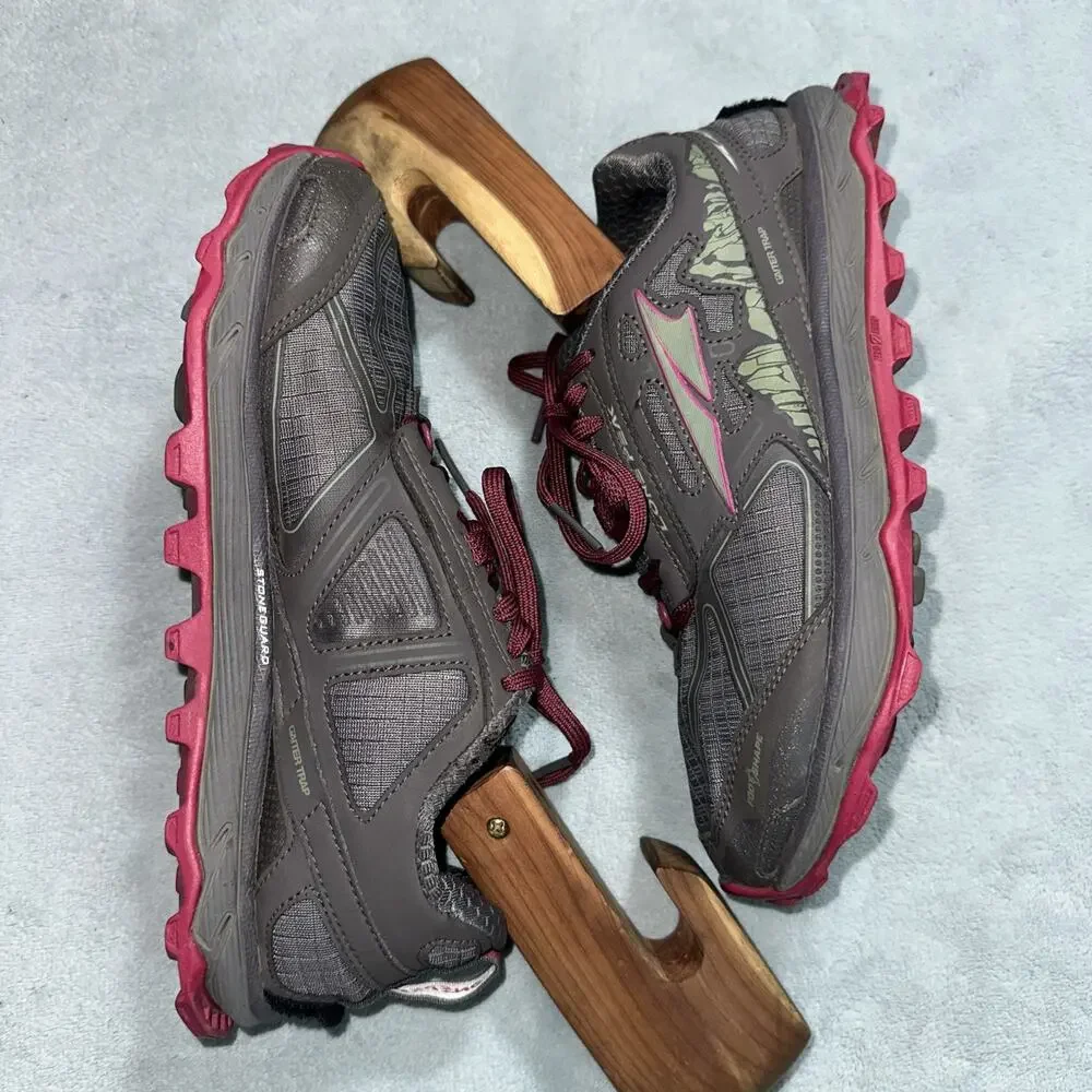 Altra Lone Peak 4 Shoes Womens 7 Gaiter Trap Trail Running Barefoot Grey Hiking