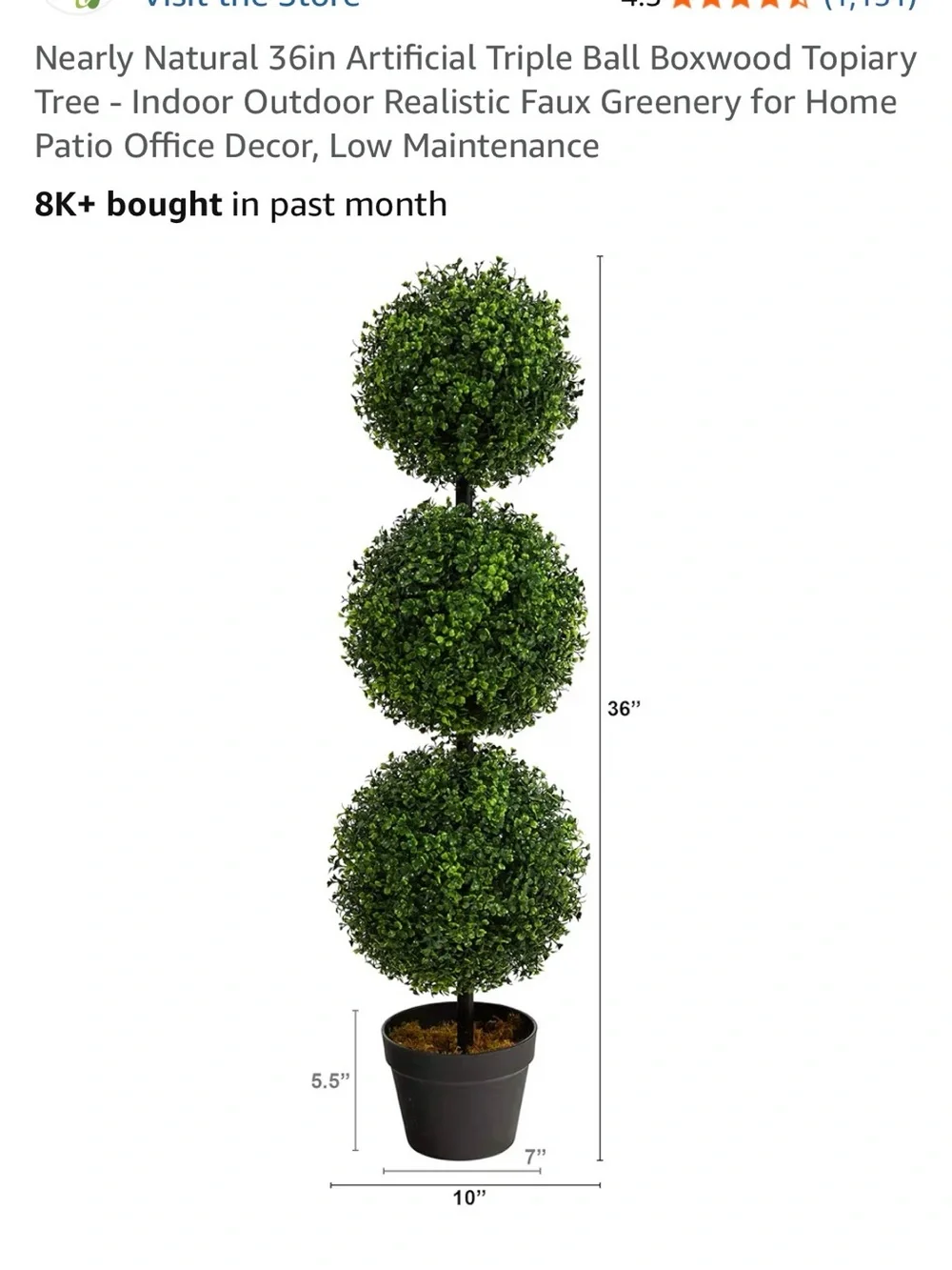 Nearly Natural decorative artificial