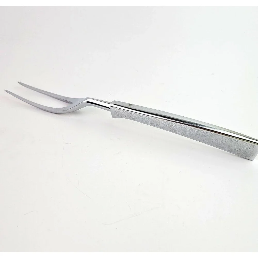 Vintage Chas D Briddell Carvel Hall Stainless Steel Carving Fork 10.5 in USA
