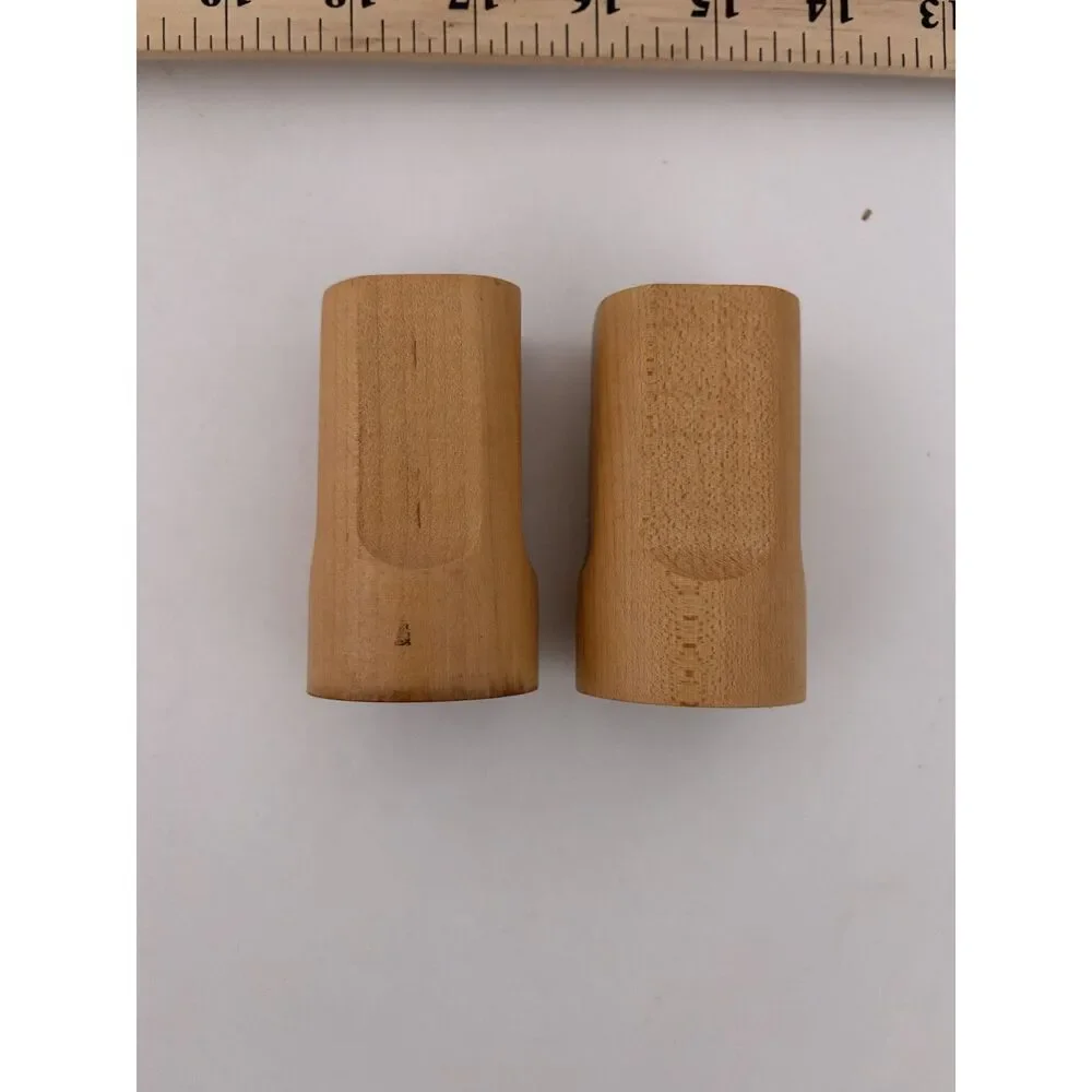 MCM hand crafted wood salt and pepper shakers