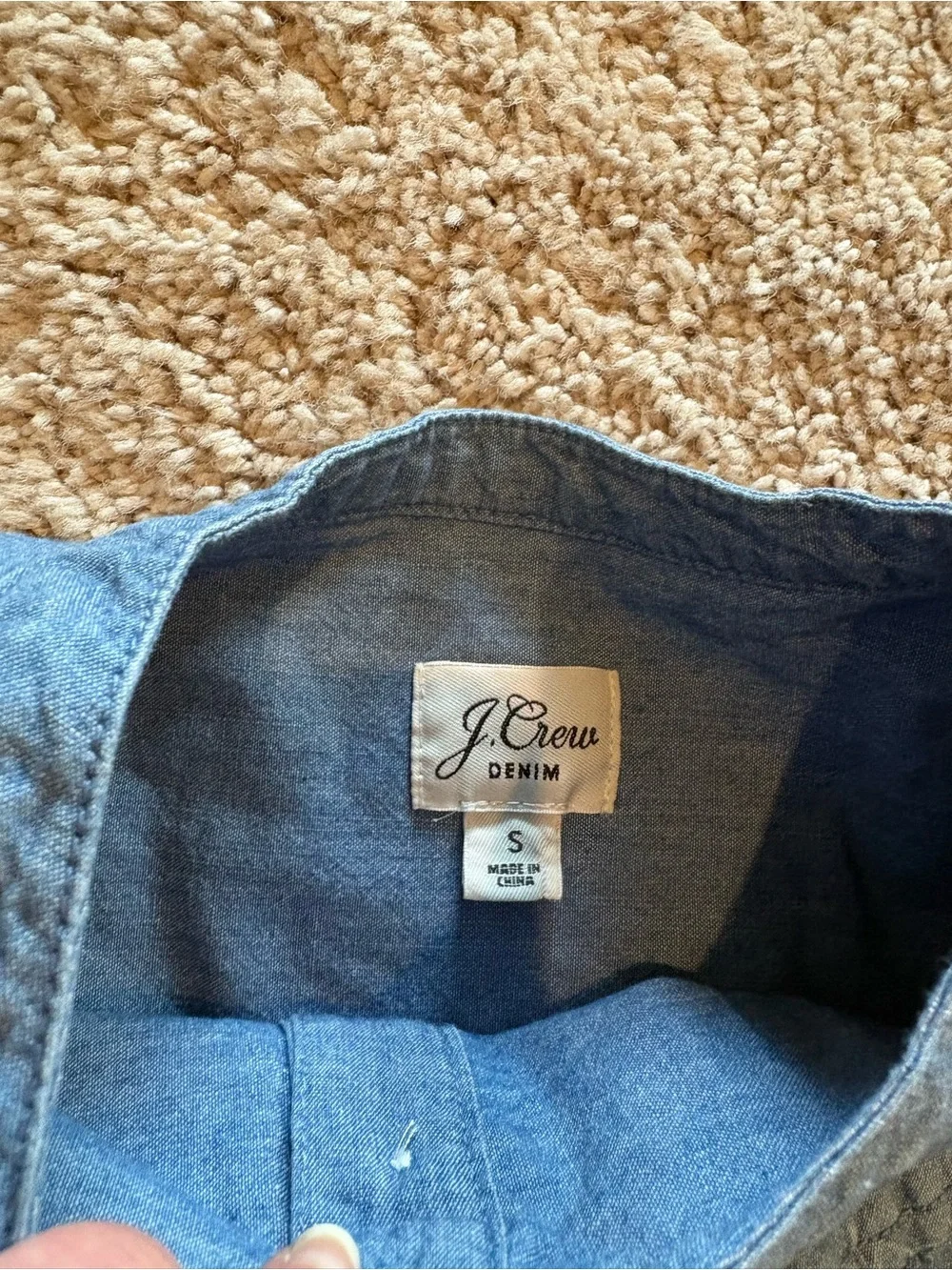 J. Crew chambray note puff