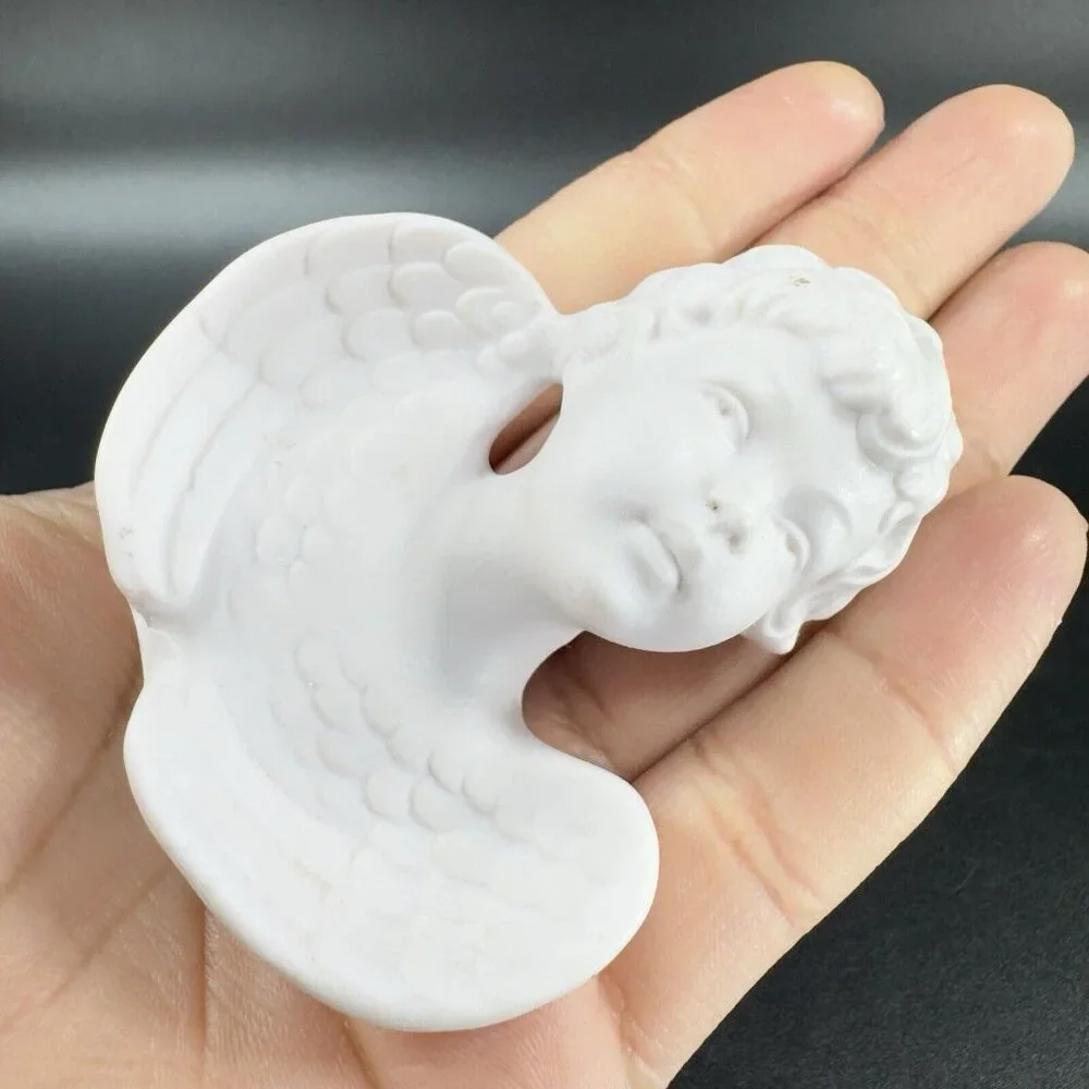 Orlik Germany Bisque Angel Bust Figurine Fine Porcelain Pale Pink Figure Vintage