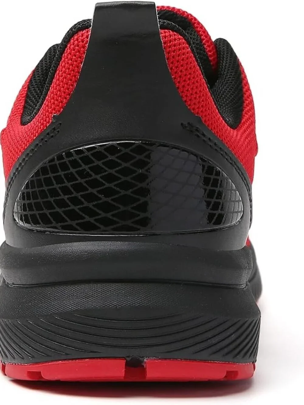 Women's Red Black Mesh Sneakers Athletic Running Walking Shoes Lace-up
