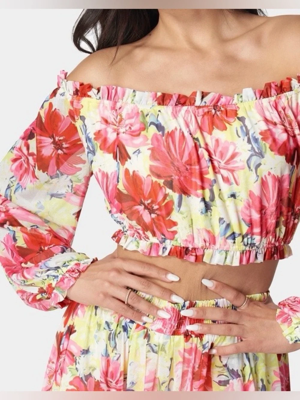 High Slit Two Piece Mesh Set NWT