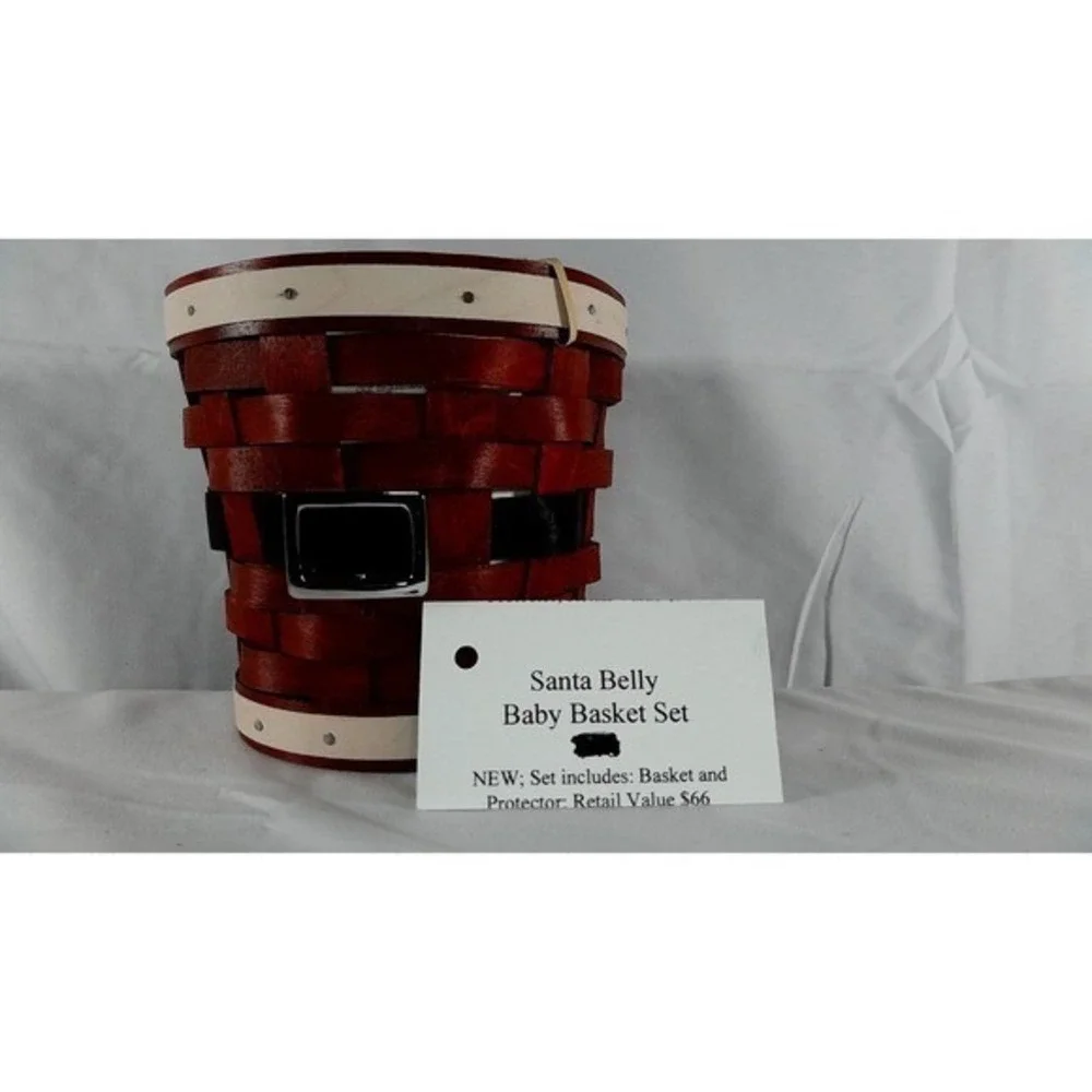 Longaberger Santa Belly Baby Basket Set - Basket and Protector -‎  New