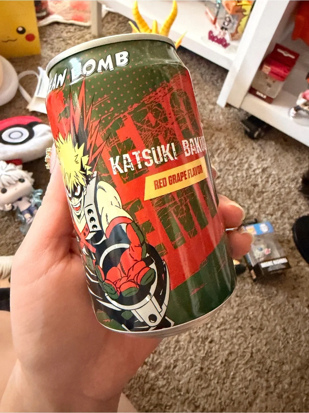 My Hero Academia Katsuki Bakugo ocean bomb drink red grape collectable drink