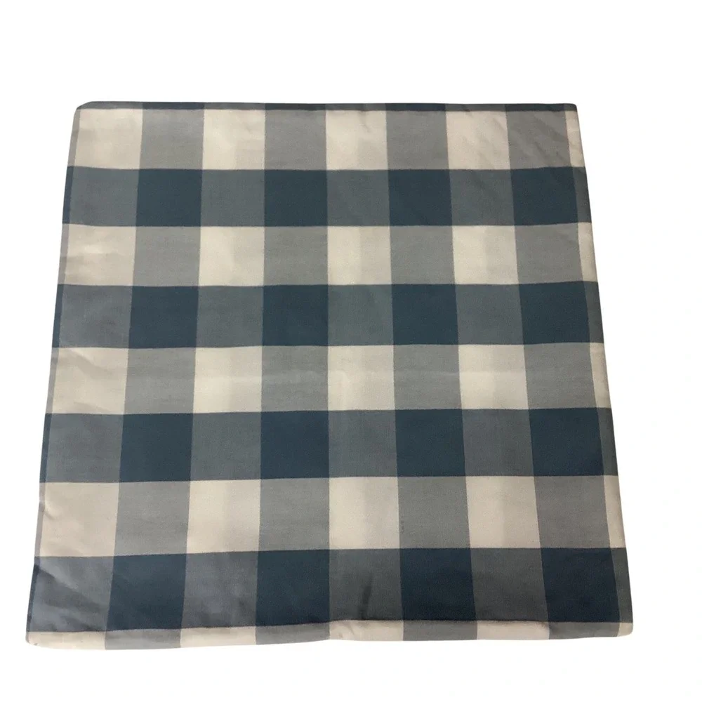 Throw Pillow Cover Blue White Plaid‎ Living Room Bedroom Farmhouse Ocean 18x18
