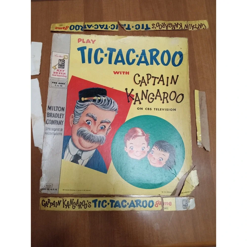 Captain Kangaroo Tic Tac‎ Roo Game Milton Bradley Vintage 1956 CBS Television