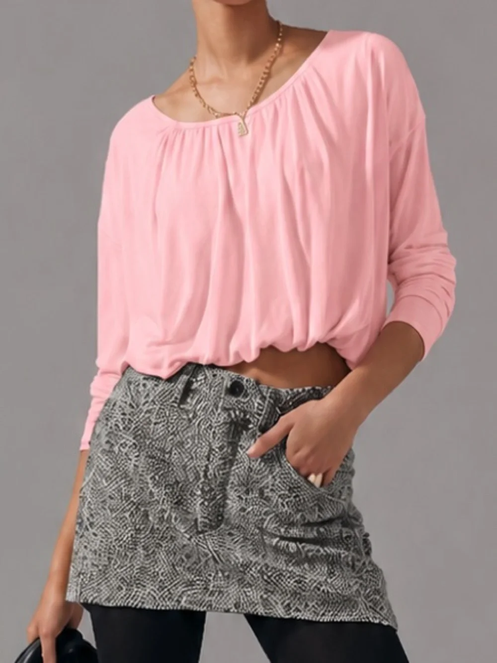 Anthropologie Maeve Ladies Long sleeve Bubble Too. X-Large. Pink.