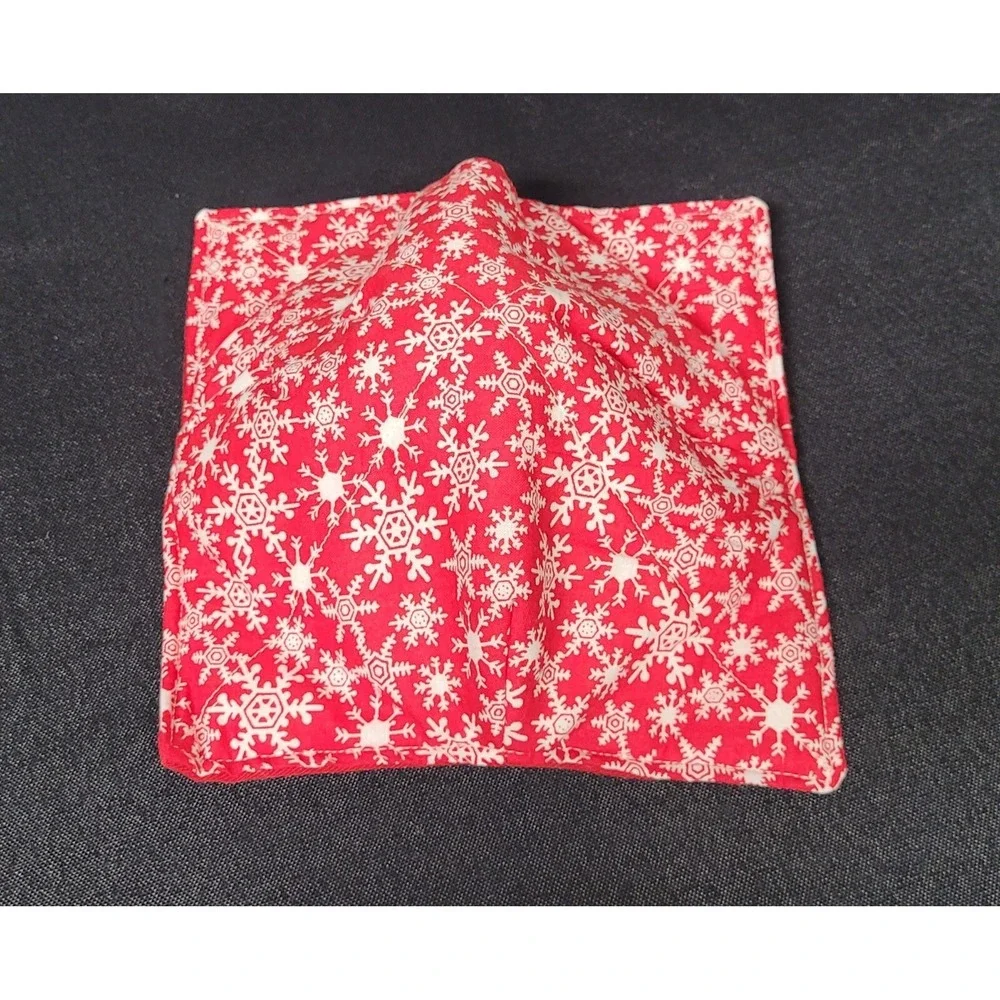 Christmas Bowl Cozy/Holder Red Snowflakes Small to Medium